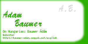 adam baumer business card